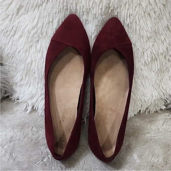 🍒 Vionic Comfort Orthopedic Burgundy Dark Red Flats Size 10 - Picture 7 of 9